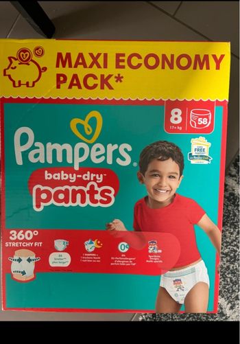 1 carton de couche Pampers t 8