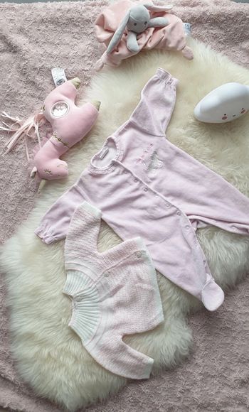 Grenouillere avec gilet en laine 1mois