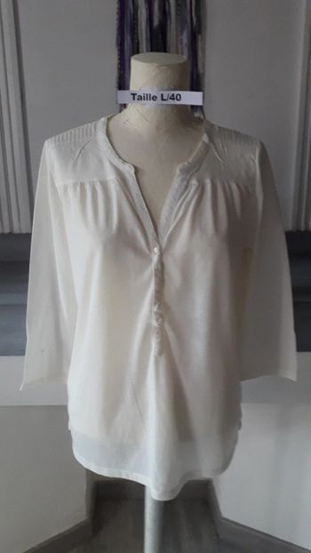 Blouse tunique coton crème Taille L/40