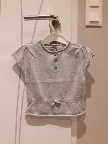 pull sans manche gris fille 23 mois