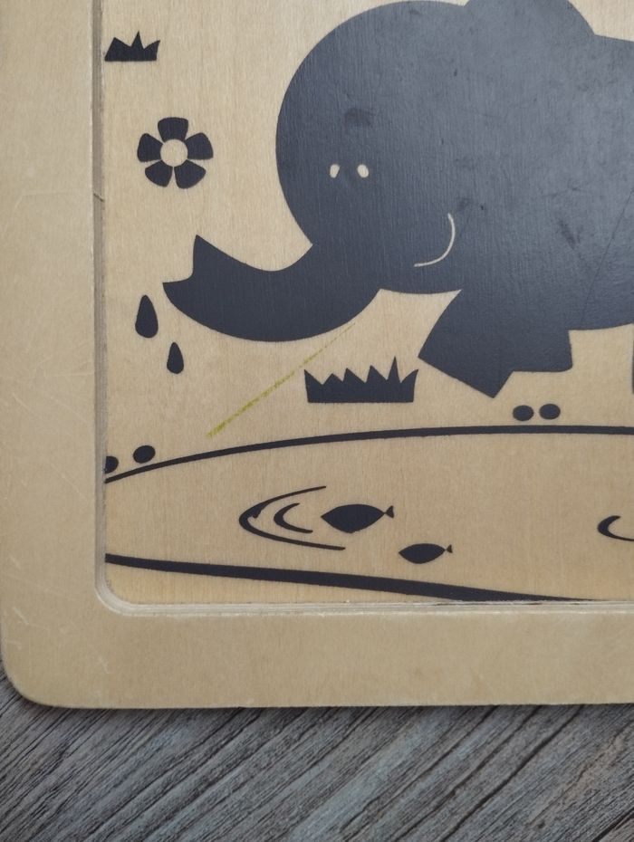 Puzzle bois 4 pièces éléphant - photo numéro 6