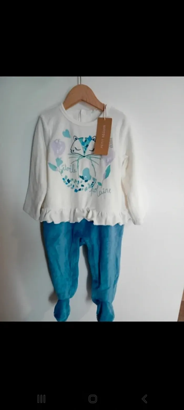 Pyjama Bébé en velours Petit Béguin