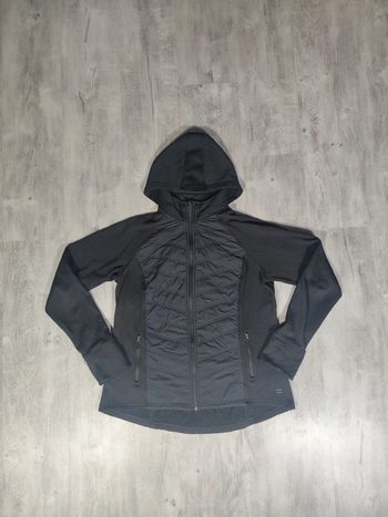 Veste à Capuche Full Zip Fila Sport Noire Logo Brodé Taille XL Femme