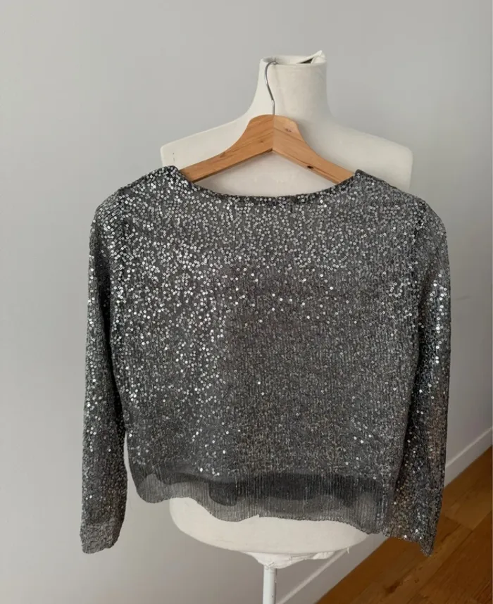 Haut à sequins Zara S/36 - photo numéro 3