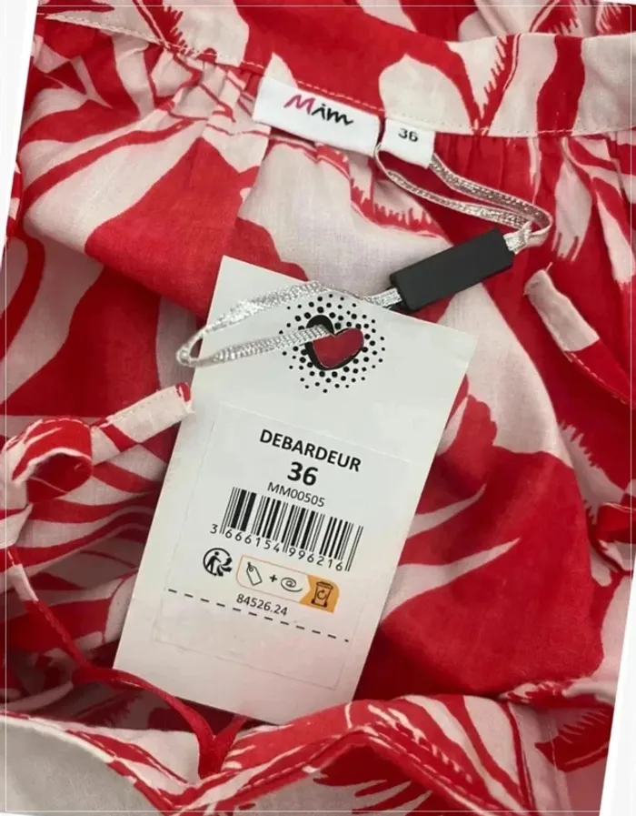 Top volant floral rouge et blanc Mim - photo numéro 7