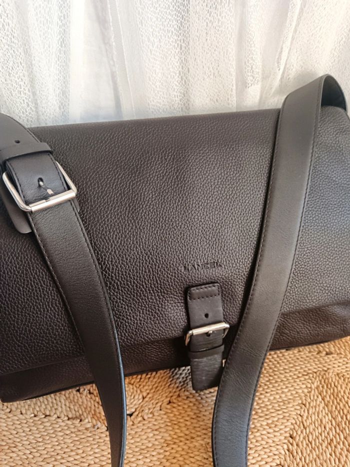 Lancel | saccoche cuir grainé marron foncé
