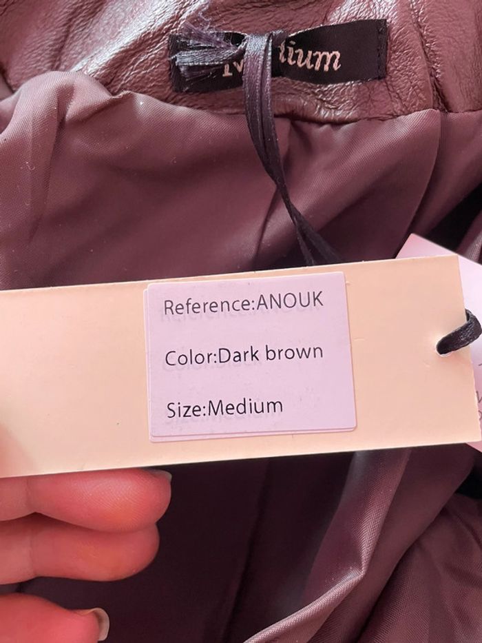 Veste asymétrique en cuir marron taille M Jacqs Leather - photo numéro 10