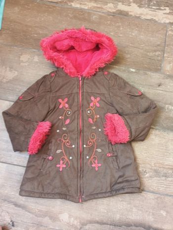 Manteau fourré chaud avec capuche zippé Fille 5 ans Fleurs Orchestra