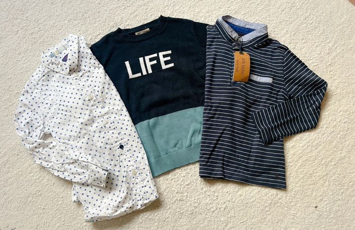 Lot 5 ans polo jean bourget pull LC kids chemise Paul Smith