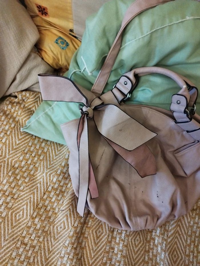 Sac bandoulière rose nœud coquette rond y2k - photo numéro 3