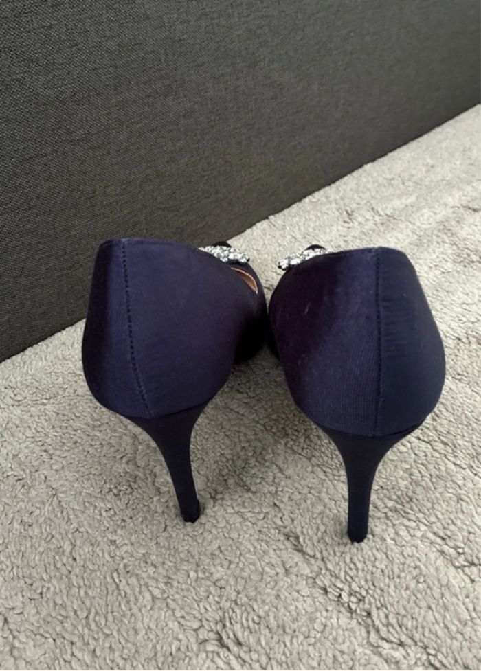 Escarpins bleu marine cérémonie mariage 38 – Dorothy Perkins – strass chic - photo numéro 4