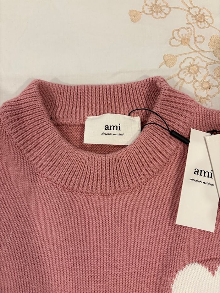 Pull AMI Paris Rose Taille S - photo numéro 4