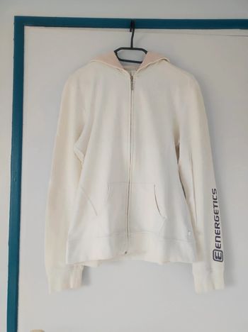 Veste zippée à capuche blanc crème Energetics 16 ans