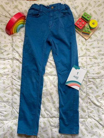 pantalon bleu skinny taille réglable 9 ans kiabi