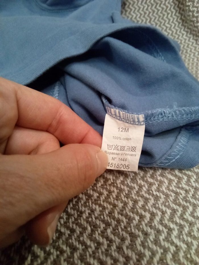 T-shirt manche longue bleu T.12 mois - Culbuto - photo numéro 9