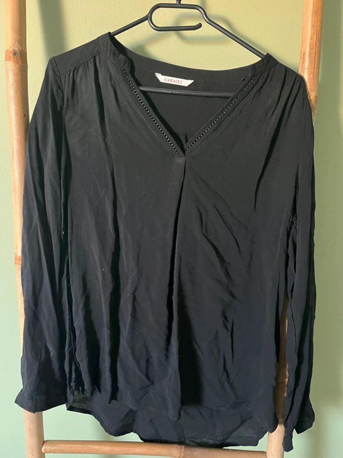 Blouse noire fluide Camaïeu - Taille 38