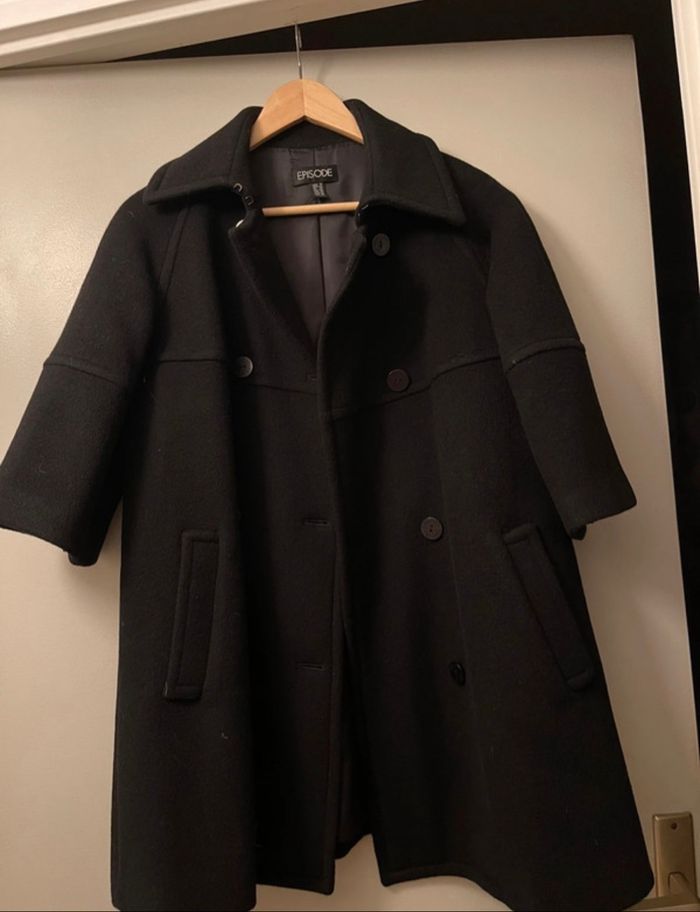 🖤 Manteau noir Episode – Taille 38 – 100% laine – Neuf - photo numéro 2