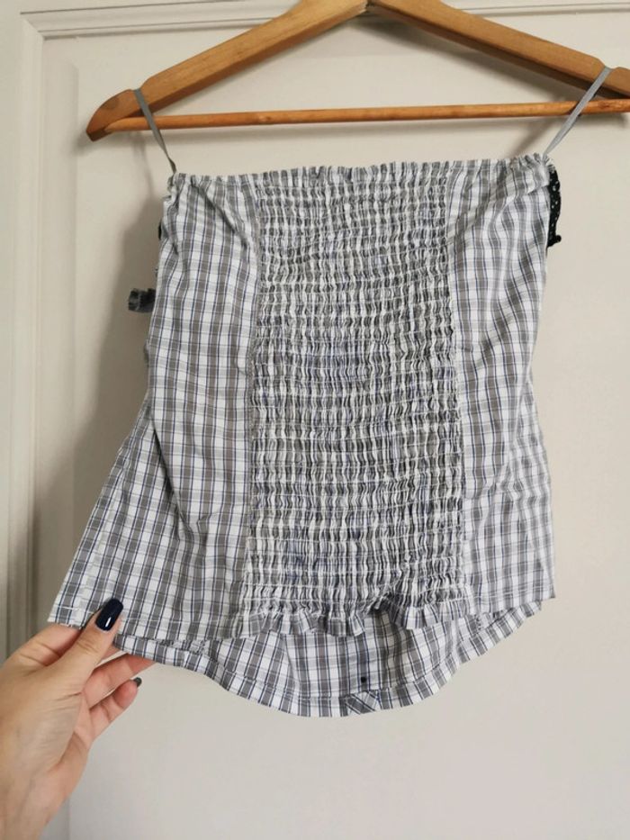 Bustier gris à carreaux - photo numéro 3