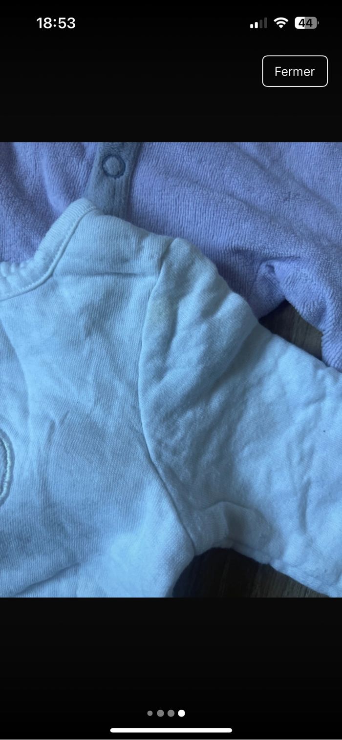 Lot 3 pyjamas velours 1mois - photo numéro 4