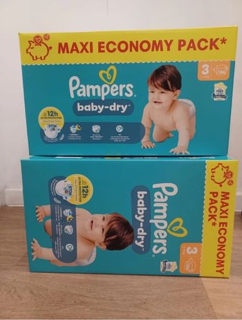 Pampers taille 3 maxi pack (2 cartons)