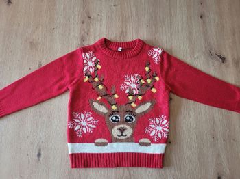 Pull rouge renne de Noël 