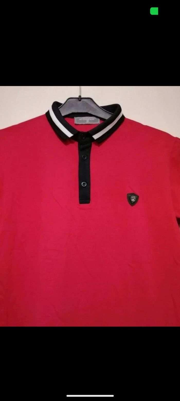 Polo Armand Thiery rouge et noir. Taille S - photo numéro 3