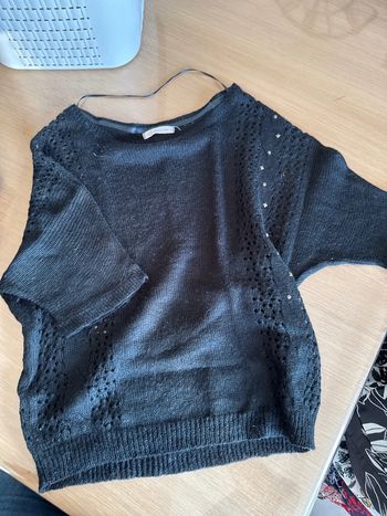Pull noir manche courte taille m gemo