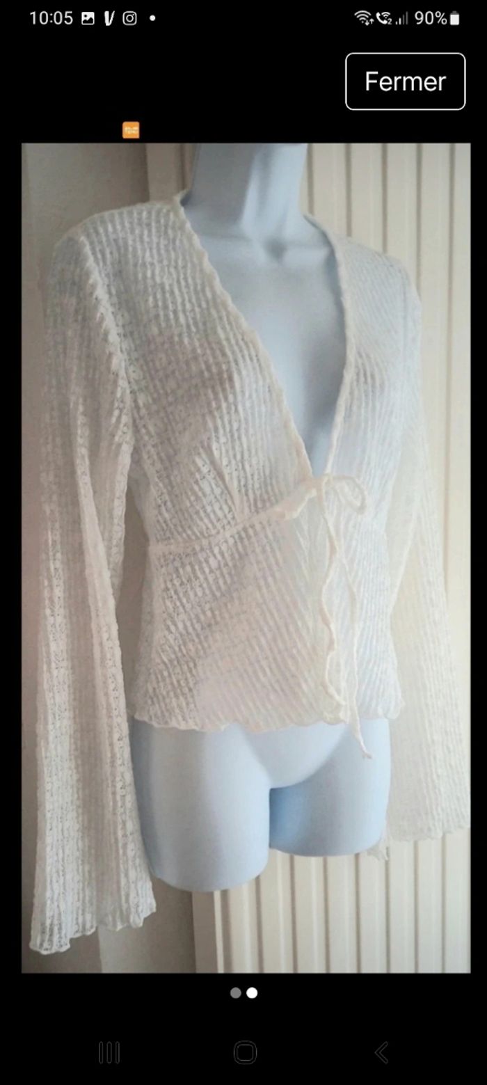 Gilet dentelle blanche