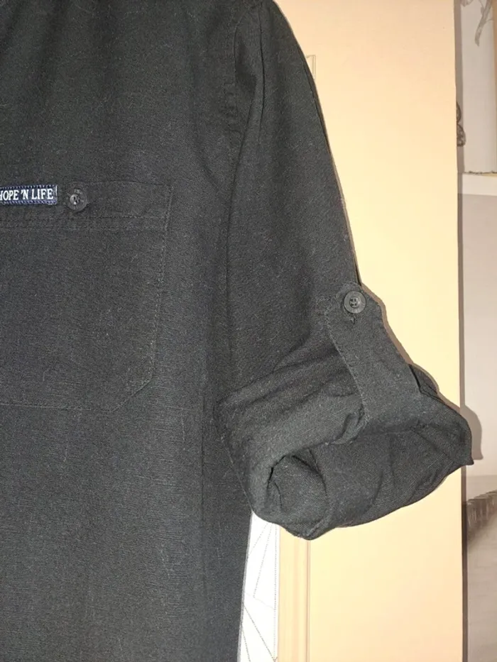 Chemise homme noire coton lin jamais portée Hope'N Life M - photo numéro 4