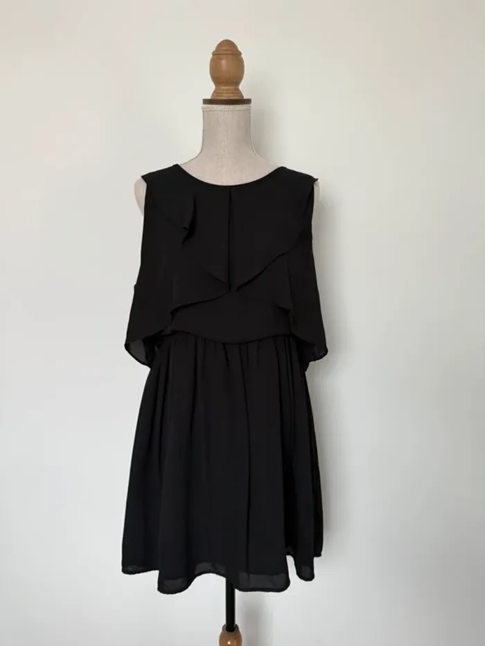 Robe tunique noir neuf Kleid dress Vestido Vestito jurk jumpsuit femme volant mujer donna woman