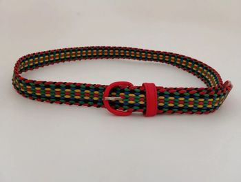 Ceinture vintage tressée multicolore élastique