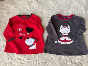 Lot 2 pulls - bébé fille 6 mois - très bon état