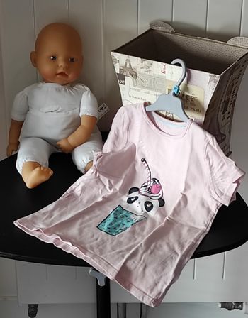 T-shirt fille 4 ans - motif ours dans pot de glace
