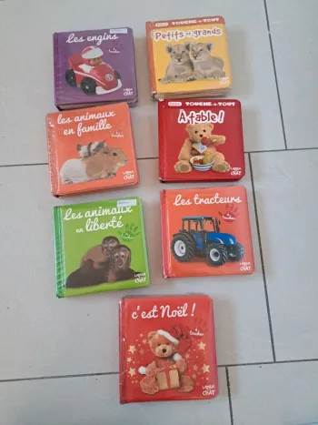Gros lot de 7 livres à toucher collection langue au cat