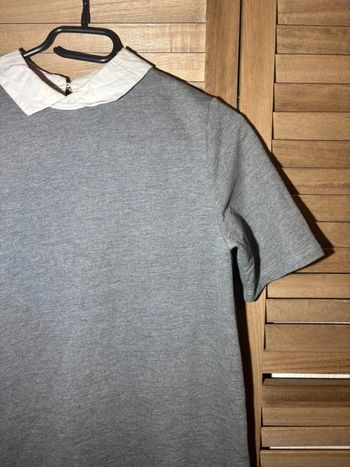 Robe grise col blanc Pull and Bear taille S