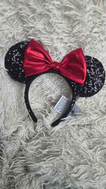 Ears disney oreille minnie mickey noir et rouge sequin disneyland paris - disney store