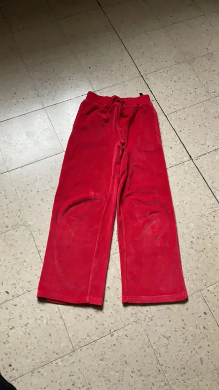 Pantalon jogging en velours rouge T122/128 (n°41)