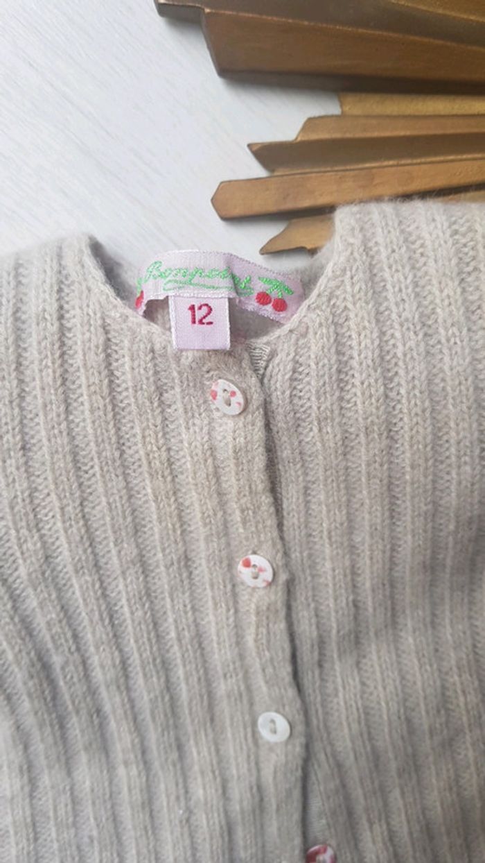 Superbe gilet fille bonpoint 12mois angora - photo numéro 4