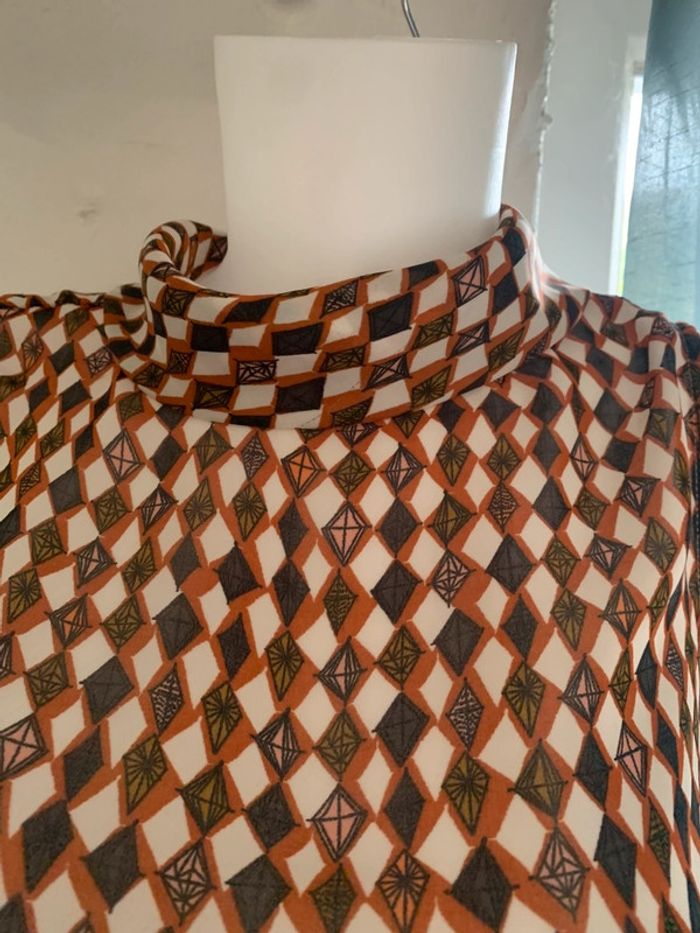 Blouse Monoprix motifs losange taille40 manches courtes - photo numéro 6