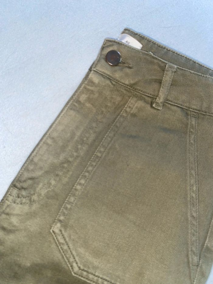 Jeans taille haute large kaki - photo numéro 2