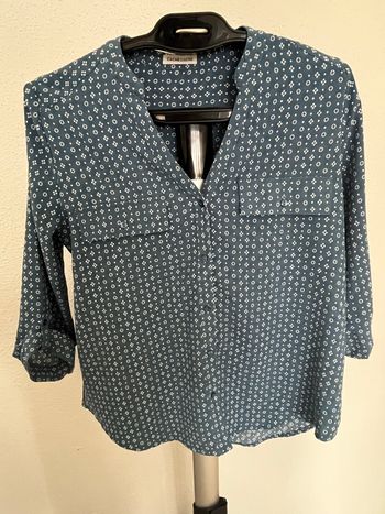 Chemisier bleu & blanc – Taille 40 (Cache Cache)