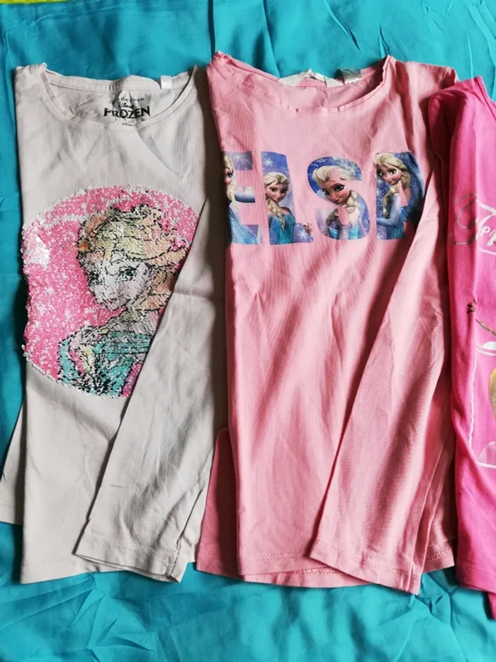 Lot de t-shirts manches longues reine des neige fille - photo numéro 3