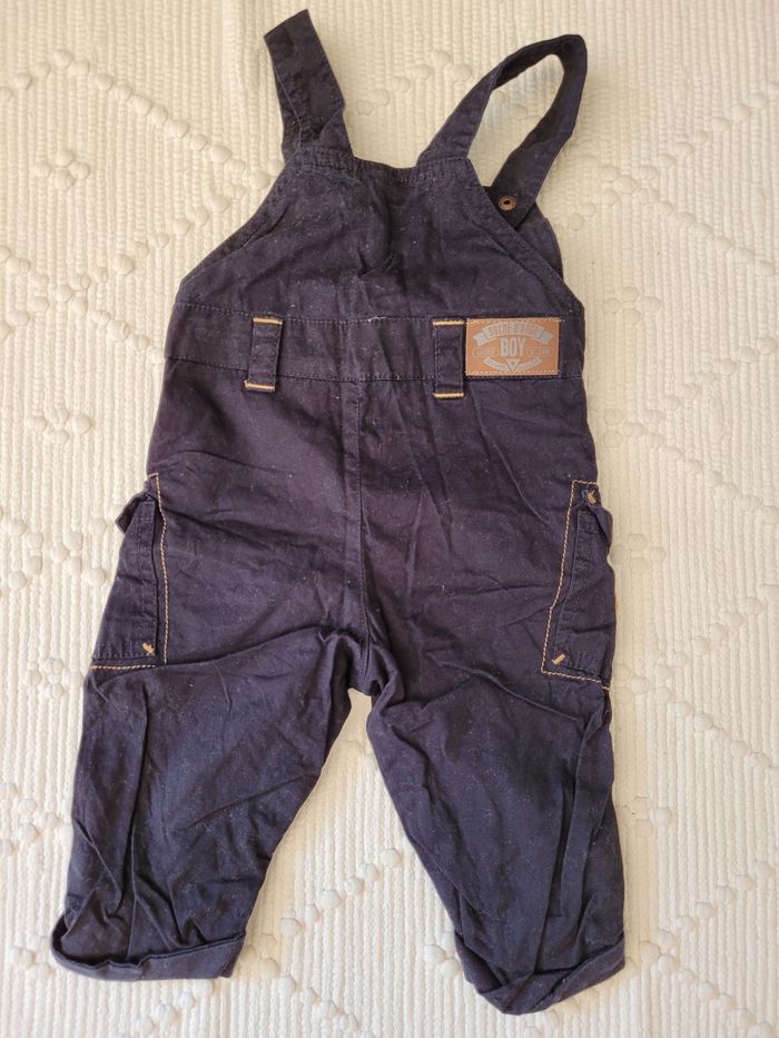 Salopette bleue marine bébé garçon 6 mois sucre d'orge - photo numéro 4