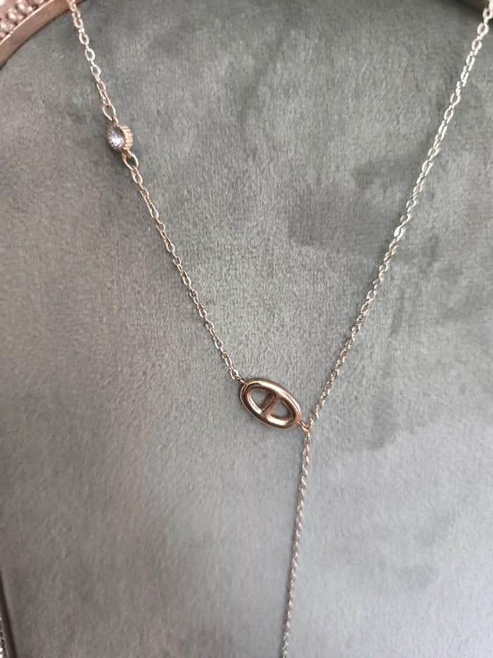 Collier forme Y et strass - photo numéro 2