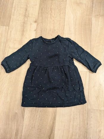 Robe manches longues Marine et doré 18 Mois