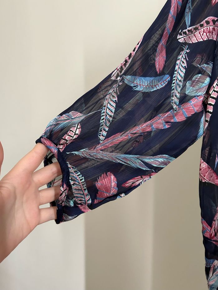 Blouse marine à motifs transparente Giorgia Gori Tailles S-M - photo numéro 3