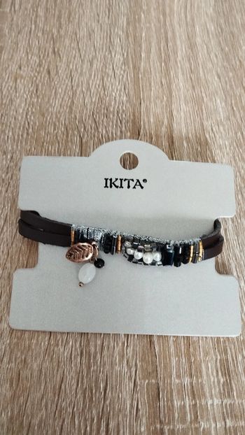 Bracelet ikita marron perles femme fantaisie