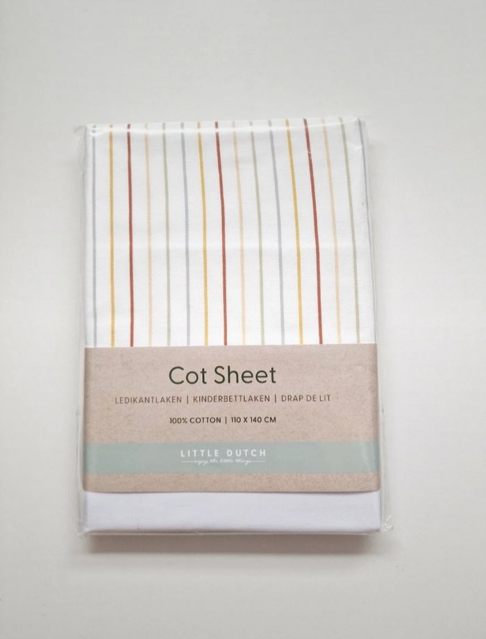 Little Dutch - Drap de lit - Vintage Sunny Stripes - 110 x 140 cm - Neuf !