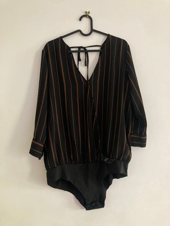 Body noir rayures marron 