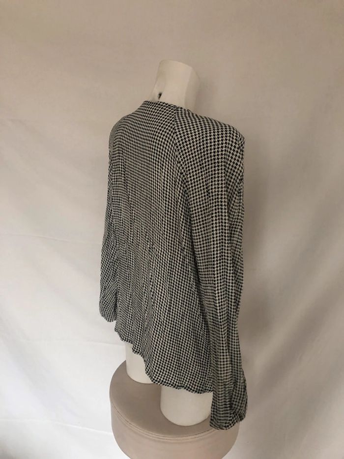 Blouse vintage motif pied-de-poule 42 44 excellent état - photo numéro 4